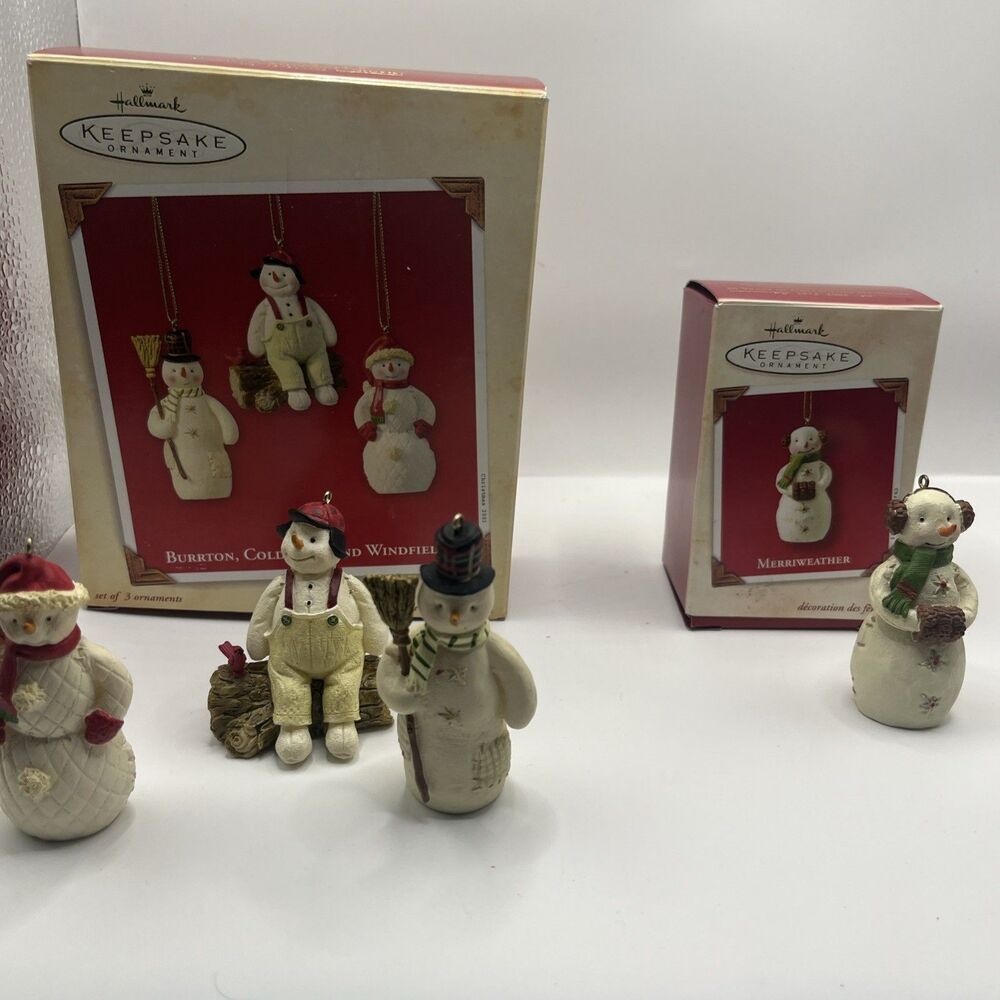 Hallmark Keepsake Snowmen Christmas Burrton Coldwell Windfield & Merriweather(24
